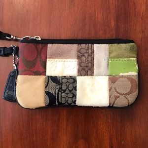Coach Wristlet in Signature Patchwork Canvas